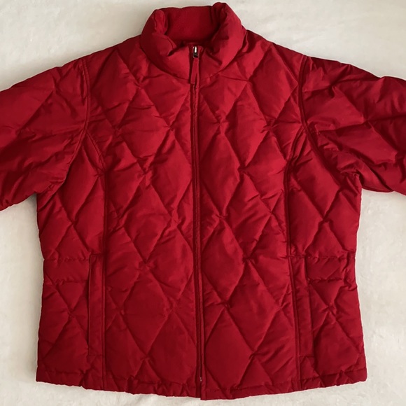 {VTG} Eddie Bauer | Diamond Quilted Premium Goose Down Full Zip Puffer Coat (1X) - Picture 3 of 16